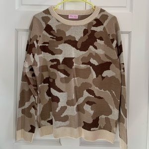 Pink Lily Neutral Camo Sweater